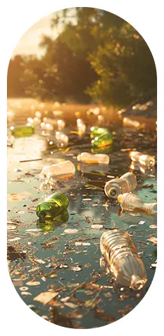 Plastic, waste, and cleaning products